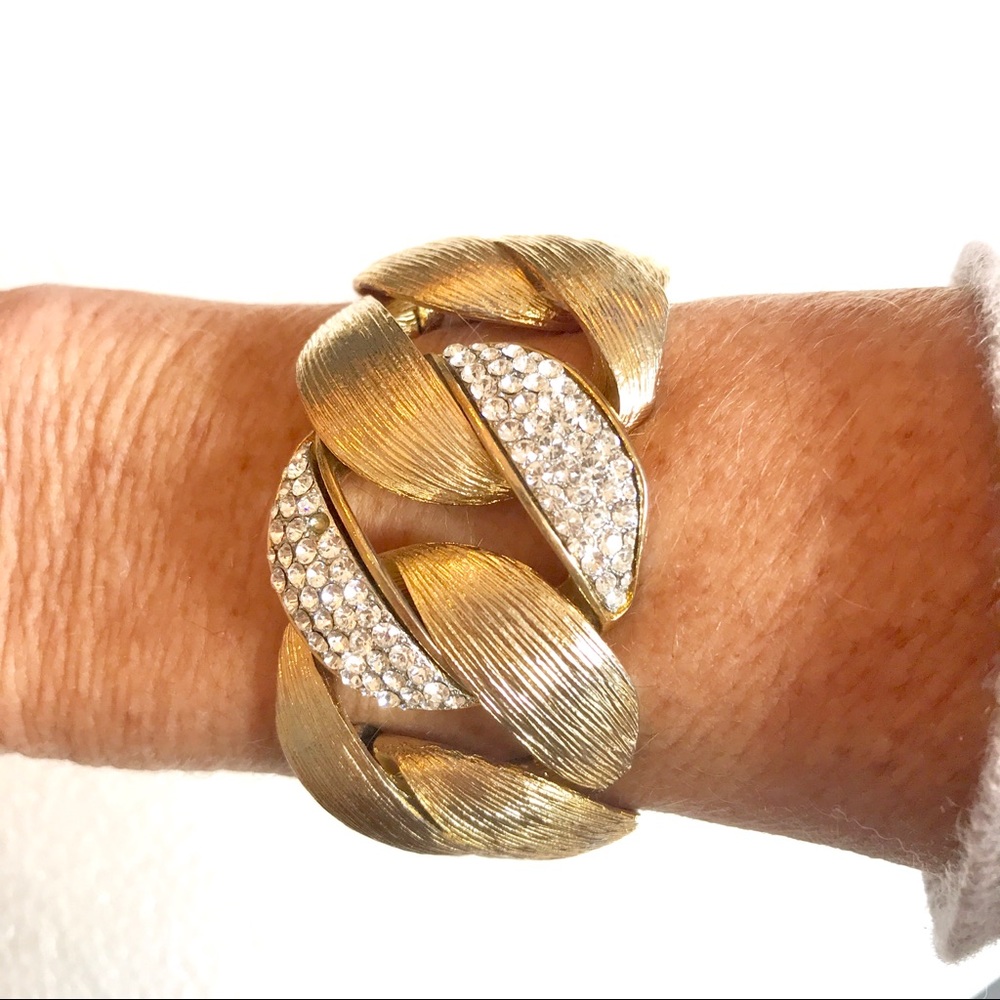 Brushed Gold Cz Bracelet